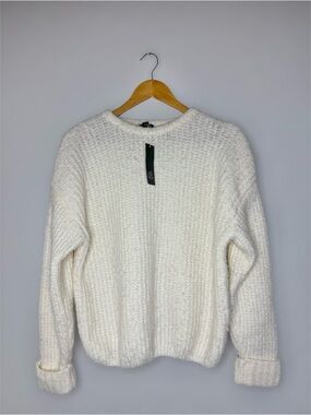 New Wild Fable Off-White Textured Knit Sweater M